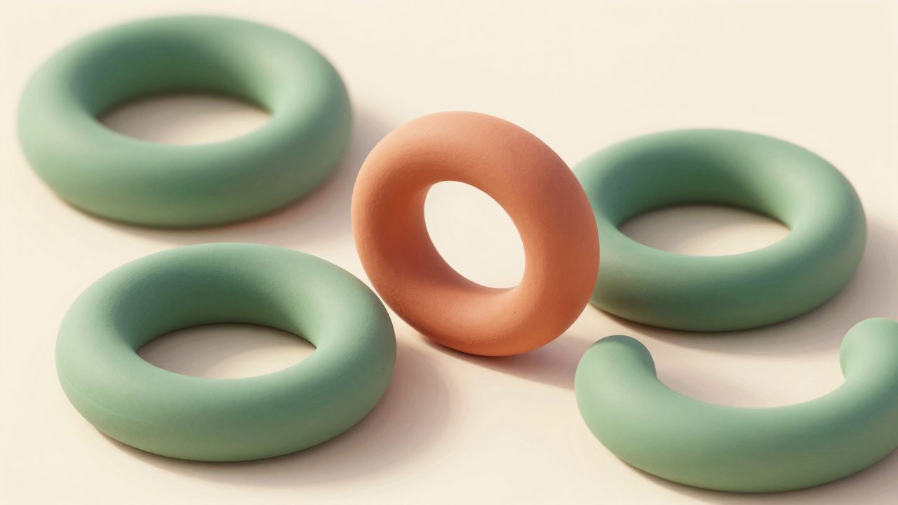 Soft illustration of matte sage rings turning around a shared centre, representing routine work running by itself